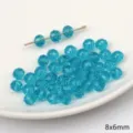 Transparent faceted blue jelly glass beads 8x6mm for DIY handmade jewelry crafts - Transparent Wheel Bead / 20 Pieces (8x6mm) / Blue