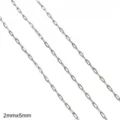 Silver stainless steel paperclip chain links for DIY jewelry making, 2mmx5mm link size - Slender Egg-Shaped Chain / 2x5mm (One Meter/Pack) / Steel