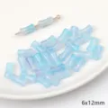 Light blue jelly glass bamboo shaped beads 6x12mm for DIY bracelet jewelry making - Jelly Bamboo-Shape Bead / 20 Pcs/Pack (6x12mm) / Light Blue
