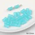 Light blue jelly bamboo glass beads 8x12mm for DIY jewelry making - Jelly Bamboo-Shape Bead / 20 Pcs/Pack (8x12mm) / Blue