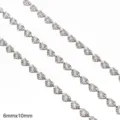 Silver stainless steel heart link chain 6mmx10mm for DIY jewelry making - Heart-Shaped Hollow Sunflower Chain / 6x10mm (1 Meter/Pack) / Steel
