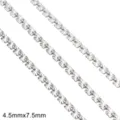 4.5x7.5mm silver stainless steel starburst link chain for DIY bracelet necklace making - Square Sunflower Chain / 4.5x7.5mm (One Meter/Pack) / Steel