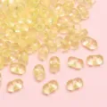 Transparente gelbe Acrylperlen in Erdnussform für DIY-Schmuck Halsketten und Armbänder - Ca. 100 Stück (4x6mm) / Transparent Gelb