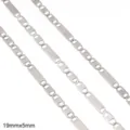 Silver stainless steel rectangular bar link chain for DIY jewelry making 19mmx5mm size - Polished Figure-8 Chain / 19x5mm (One Meter/Pack) / Steel