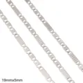 Silver stainless steel lip and heart link chain for jewelry making DIY 19mmx5mm - Horizontal Stripe Figure-8 Chain / 19x5mm (One Meter/Pack) / Steel