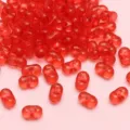 Transparente rote Acrylperlen in Erdnussform für DIY-Schmuckherstellung und Ketten - Ca. 100 Stück (4x6mm) / Transparentes Rot