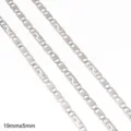 19mmx5mm silver stainless steel flat link chain for DIY jewelry making material - Z-Shape Figure-8 Chain / 19x5mm (One Meter/Pack) / Steel