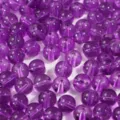 Perle di vetro tonde viola trasparenti per la creazione di gioielli fatti a mano - 20 Pezzi/Confezione / Viola scuro / 10mm