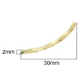Cuenta de tubo curvo de cobre retorcido dorado 2x30mm para joyería DIY y pulseras - Estilo Roscado Facetado Retorcido (#01) / 2mm x 30mm (1 Pieza) / Dorado