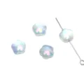Iridescent UV-plated acrylic flower beads for DIY bracelet and necklace making - Blue