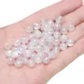 Weiße irisierende Acryl-UV-beschichtete Jelly-Perlen für DIY-Schmuckarmbänder - 8mm (5er-Pack) / Weiß
