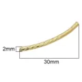 Cuenta de tubo curvo retorcido dorado de 2mm x 30mm para accesorios de joyería DIY - Estilo Roscado Facetado (#03) / 2mm x 30mm (1 Pieza) / Dorado