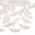 Cuentas de plumas de acrílico chapadas en AB iridiscente para hacer joyas y manualidades DIY - 10 Piezas/Paquete / Blanco