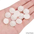 Ciondoli decorativi a forma di fiore in perle d'imitazione ABS per gioielli fai da te 17x17mm - Stile Fiore Texturizzato (BSG076) / 17x17mm (50 Pezzi/Confezione)