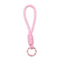 Handgefertigtes rosa geflochtenes Handyband mit einem einzigartigen gepunkteten Ringverschluss - Länge ca. 14,5 cm Ring ca. 23 mm 1 Stück/Packung / Rosa