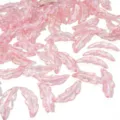 Cuentas de plumas de acrílico rosa iridiscente AB para creación de joyas DIY - 10 Piezas/Paquete / Rosa