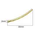Perle tube courbé en cuivre torsadé doré pour création de bijoux DIY 30mm x 2mm - Style Torsadé en Spirale (#06)