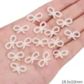 Perline a fiocco in finta perla ABS per gioielli fai da te e nail art 18,5x10mm - Stile Fiocco (BSG076) / 18.5x10mm (100 Pezzi/Confezione)