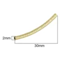 Perle tube courbé doré texturé 2mm x 30mm pour la création de bijoux DIY - Style Torsadé Or Brillant (#07)