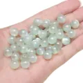 Iridescent acrylic UV electroplated jelly cat-eye round beads for DIY jewelry making - 8mm (Pack of 5) / Green