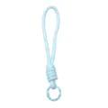Handgewebtes hellblaues geflochtenes Telefon-Lanyard mit rosa Akzenten und Ringverschluss - Länge ca. 14,5 cm Ring ca. 23 mm 1 Stück/Packung / Hellblau