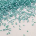 Iridescent turquoise crushed glass fragments for DIY resin and home craft decoration - 10g Pack / Cyan