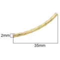 Tube incurvé en cuivre torsadé 2mm x 35mm accessoire doré pour bijoux fait main - Style Torsadé Plaqué Or Réel (#08)