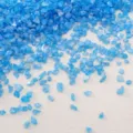 Iridescent blue crushed glass gravel pieces for DIY craft decoration and resin art filler - 10g Pack / Dark Blue