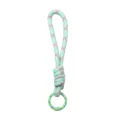 Handgewebtes mintgrünes Handy-Schlüsselband mit rosa Akzenten und grünem Federring-Verschluss - Länge ca. 14,5 cm Ring ca. 23 mm 1 Stück/Packung / Grün