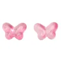 Pair of pink translucent butterfly glass beads for DIY jewelry making and pendants - 10 Pieces/Pack (14x10mm) / Light Red