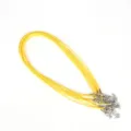 Collier en cordon ciré jaune 1,5-2 mm avec fermoir mousqueton argenté pour bijoux DIY - 1,5mm Épaisseur 45cm Longueur Plus 5cm Extension (10 Pièces/Pack) / Jaune