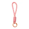 Handgewebtes rosa Seil-Handyband mit orangefarbenem gepunktetem Ringclip-Anhänger - Länge ca. 14,5 cm Ring ca. 23 mm 1 Stück/Packung / Orange