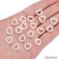Perle di imitazione bianche a forma di cuore 12x12mm per la creazione di gioielli e nail art - Stile Cuore (BSG076)