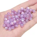 Schimmernde lila UV-galvanisierte Acryl-Katzenaugen-Perlen für DIY-Schmuckbastelarbeiten - Lila