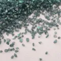 Iridescent teal crushed glass stones for DIY craft decoration and photo frame filling - Dark Green