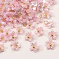 Mini pendentifs fleurs en résine rose nacrée pour la création de bijoux DIY artisanaux - Fleur De Gainier / 7mm (5 pièces/paquet) / Rose Pourpre Clair