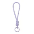 Handgefertigtes geflochtenes lila Handyband mit passendem lila Federringverschluss DIY Anhänger - Länge ca. 14,5 cm Ring ca. 23 mm 1 Stück/Packung / Lila