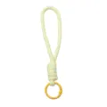 Handgewebte gelbe geflochtene Handykordel im Dopamin-Stil mit rundem Schnappring - Länge ca. 14,5 cm Ring ca. 23 mm 1 Stück/Packung / Gelb