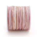 Fil de jade tressé de 0,8 mm de haute qualité en dégradé rose et pêche pour bijoux DIY - Teinture par Espaces Dégradés (#072) / Env. 30 Mètres/Rouleau / Mélange Rose Violet Blanc