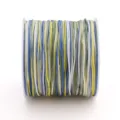 Fil de jade tressé multicolore de 0,8mm pour création de bijoux DIY et bracelets faits main - Teinture par Espaces Dégradés (#073) / Env. 30 Mètres/Rouleau / Mélange Bleu Jaune Blanc Gris Vert