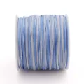 Bobine de fil de jade tressé bleu et blanc de 0,8 mm pour la fabrication de bijoux et bracelets DIY - Teinture par Espaces Dégradés (#075) / Env. 30 Mètres/Rouleau / Bleu et Blanc