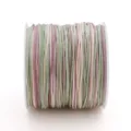 Fil de jade tressé marbré multicolore 0,8 mm rose et vert pour création bijoux DIY - 30 Mètres/Rouleau / Teinture par Espaces Dégradés (#080)