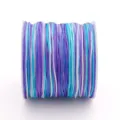 Fil de jade tressé professionnel de 0,8 mm en violet et bleu sur bobine blanche - 30 Mètres/Rouleau / Dégradé Panaché (#083)