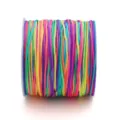 Cordon en fil de jade arc-en-ciel de 0,8 mm pour le tissage de bijoux et perles DIY - Env. 30 Mètres/Rouleau / Teinture Segmentée en Dégradé #089