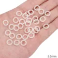 Perline distanziatrici circolari in finta perla ABS bianca da 9,5 mm per artigianato - Stile Cerchio (BSG076)