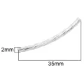 Perle tube courbé torsadée argentée pour bijoux DIY, mesurant 2 mm par 35 mm. - Style Fileté Facetté Argent (#16)