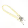 Cordon de collier ciré coréen crème 1,5-2mm avec fermoir homard pour bijoux DIY - Beige
