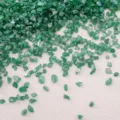 Green phantom colored crushed glass pieces for DIY craft resin filling and decoration - Grass Green
