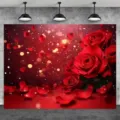 Romantic red rose photography backdrop for Valentine's Day party event decorations - SBJ-001 / 95x75cm
