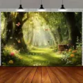Enchanting fairy tale forest photography backdrop for kids birthday party decoration - Dreamy Fairy Tale Forest Style (SBJ-006) / 95x75cm